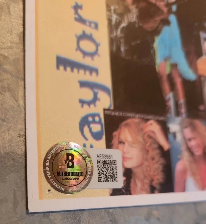 Taylor Swift signed 2007 Early Promo Ad- Beckett authentication, image 2