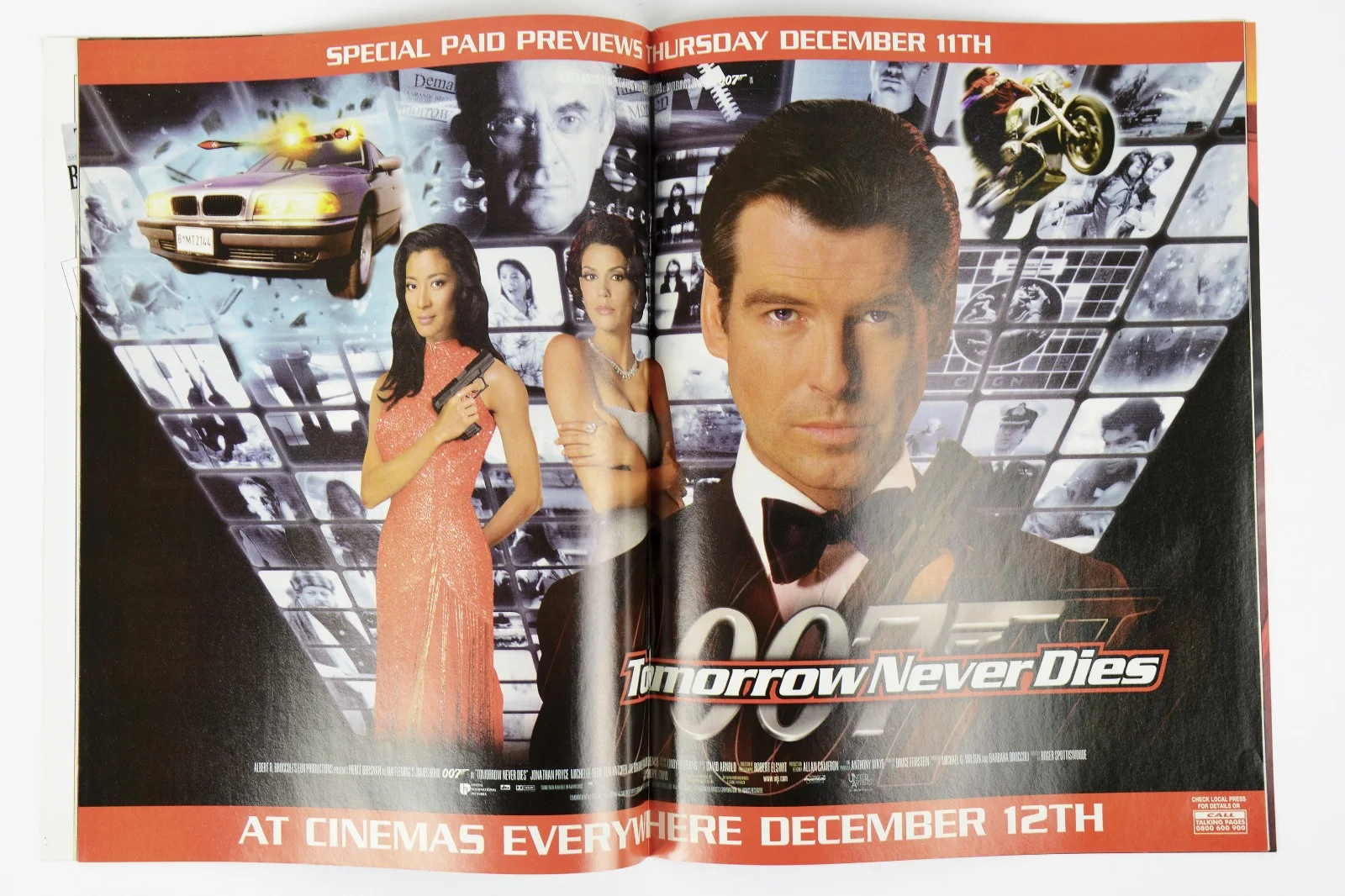 James Bond Tomorrow Never Dies 1997 Flicks Movie Magazine With Poster Promotion, изображение 3