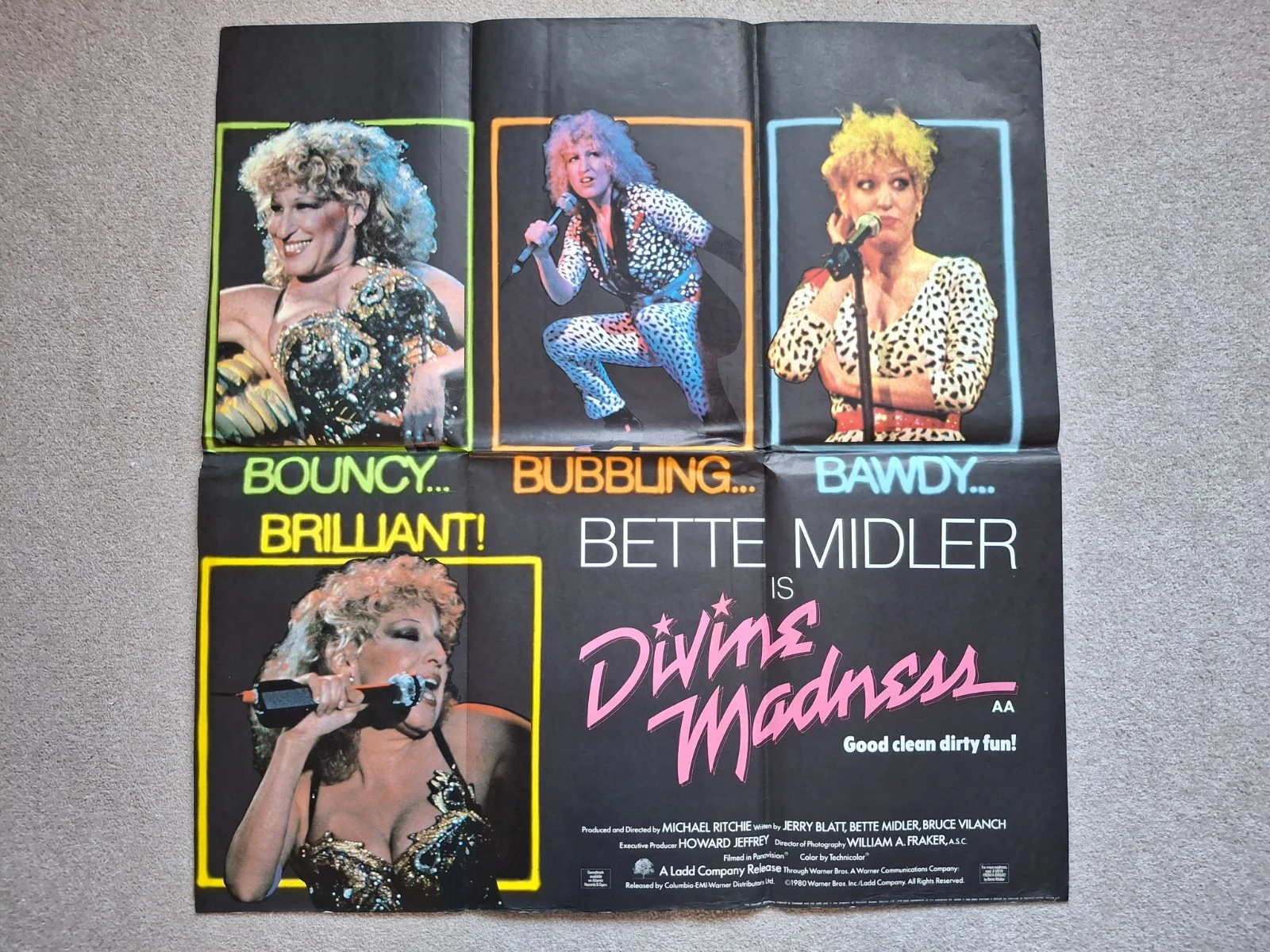 All That Jazz / Divine Madness Double Bill Film Cinema Movie Quad Poster, изображение 2