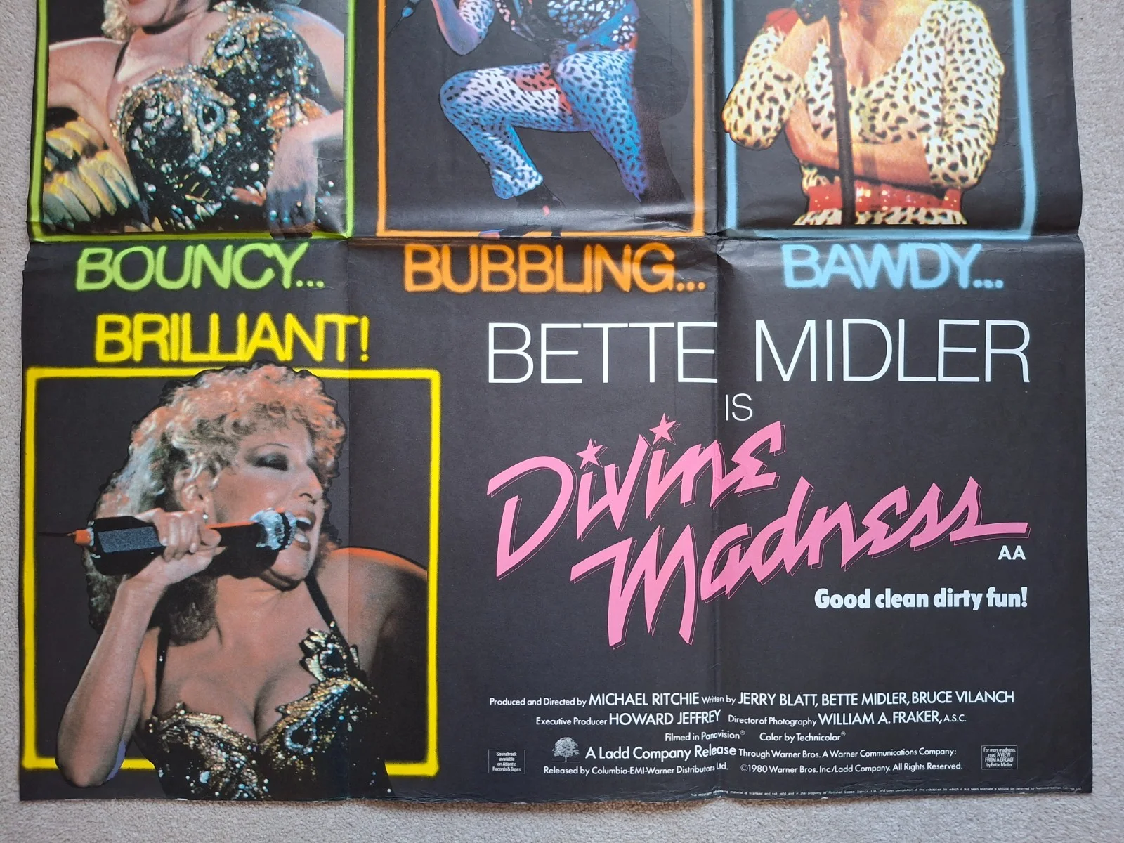 All That Jazz / Divine Madness Double Bill Film Cinema Movie Quad Poster, изображение 4