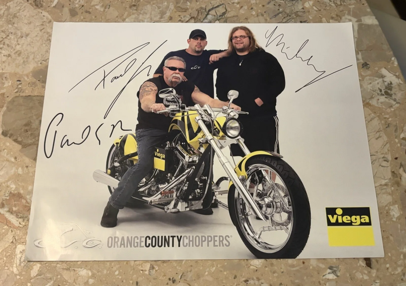 Orange County Choppers Signed By Three Paul Sr, Paul Jr, And Mikey 8.5x11 Photo, изображение 2
