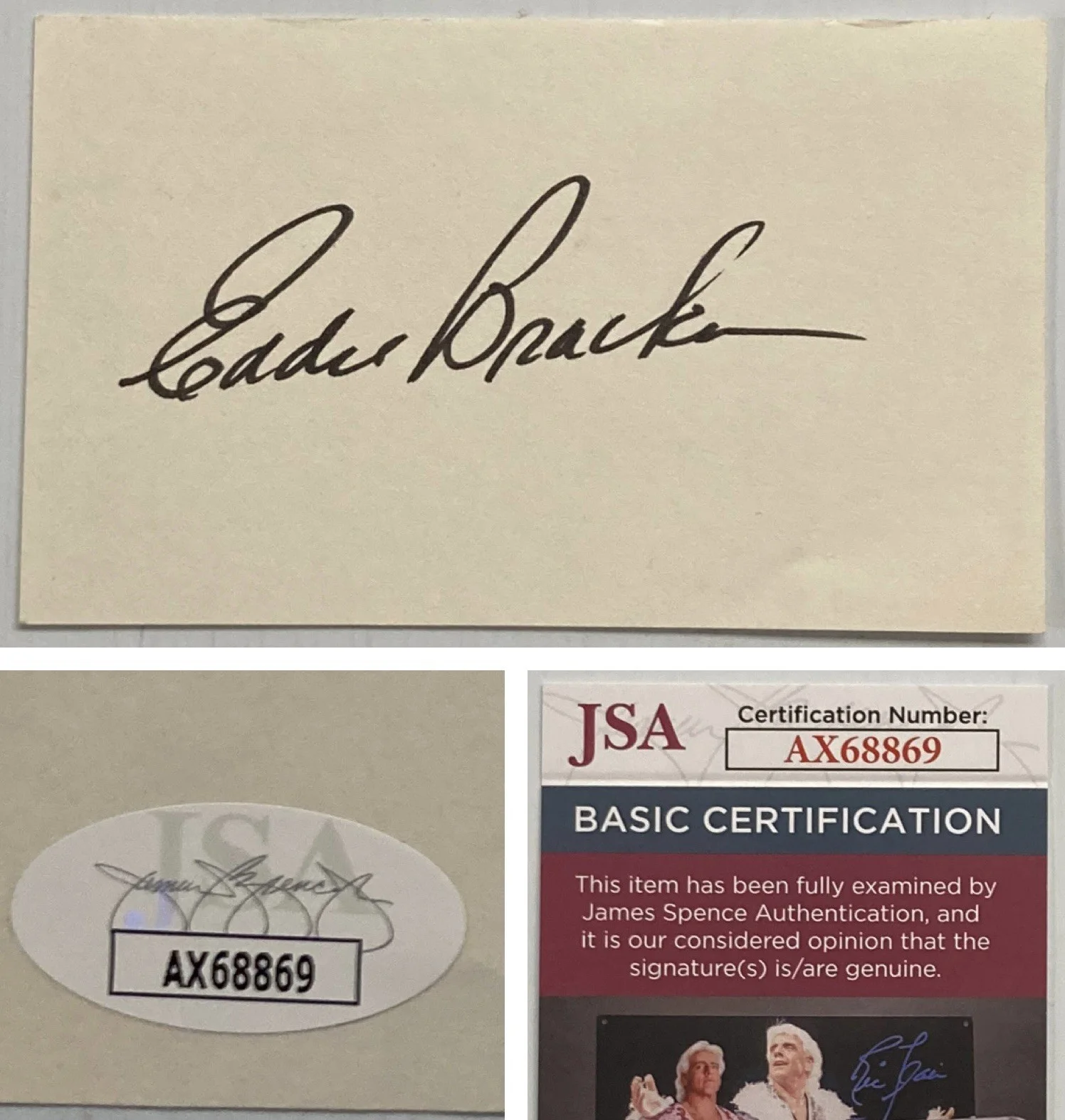 Eddie Bracken — Home Alone 2 Eddie Bracken Signed Autograph 3x5 Index Card - JSA Cert - FREE S&H
