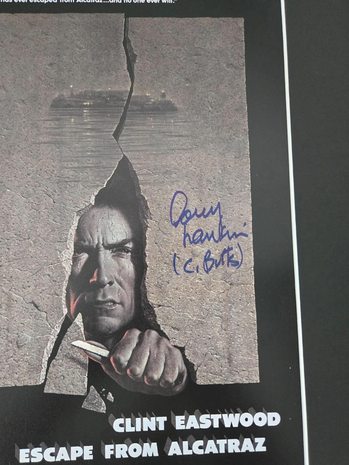 Larry Hankin Signed Escape From Alcatraz 16x20 Poster Display ICON, изображение 2