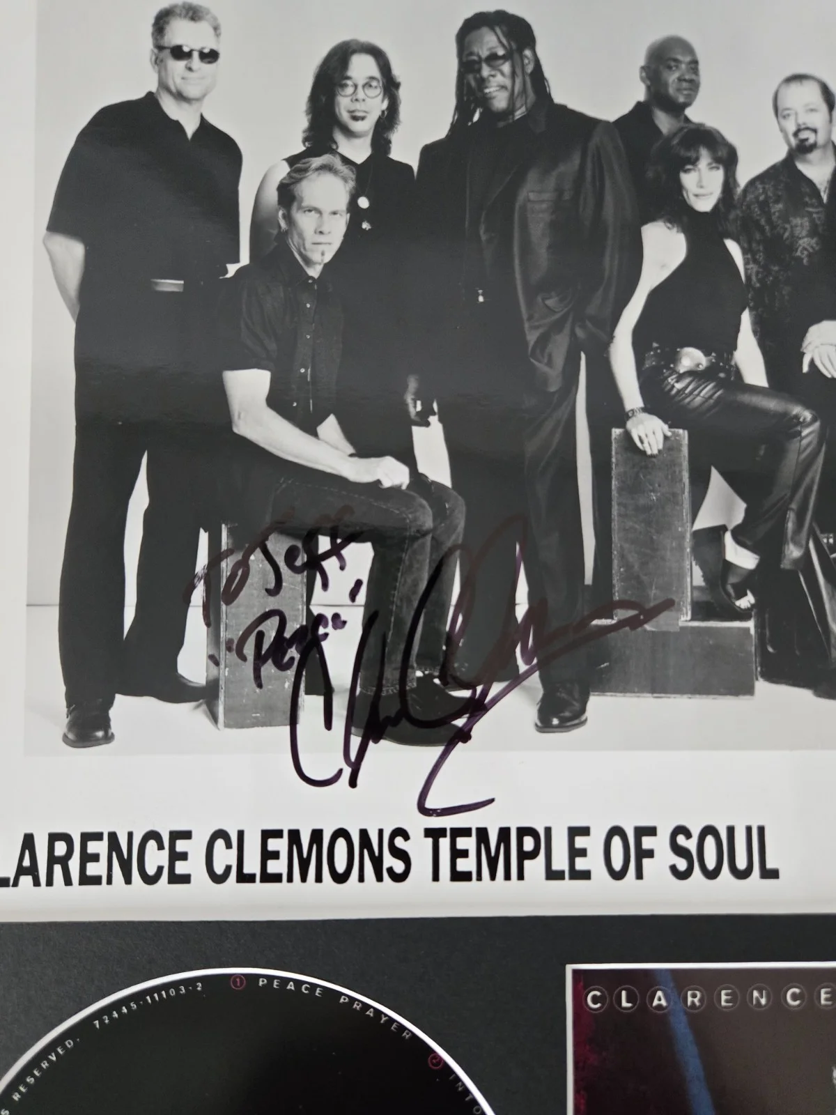 Clarence Clemons Signed CD + Photo 16x20 Framed Photo Display, изображение 2