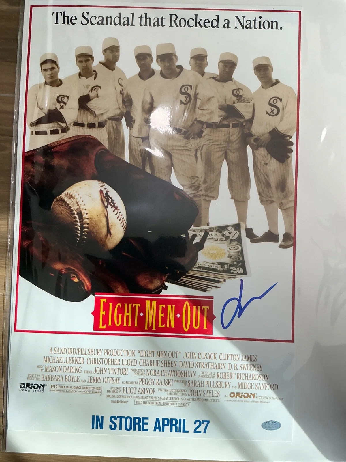 Websites — John Cusack Signed Eight Men Out (White Background) 11x17 Movie Poster -(SS COA)
