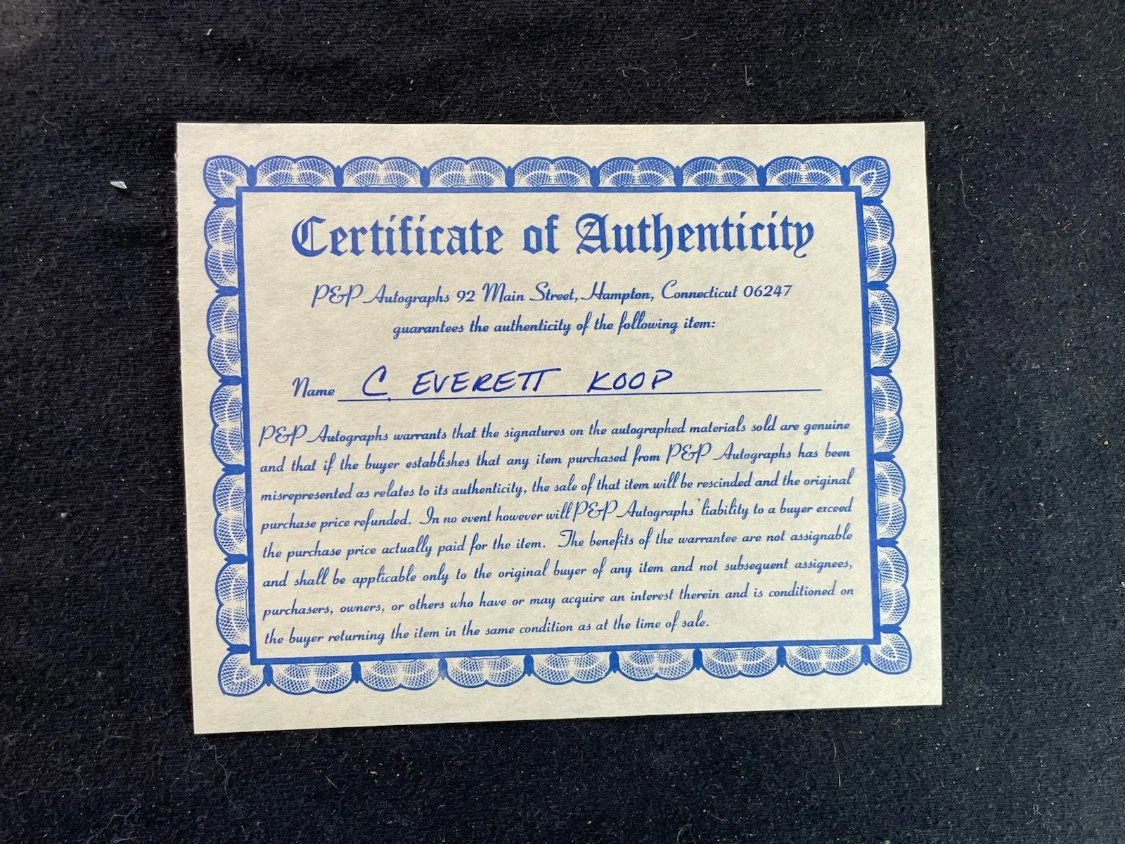 Robert Shapiro — VINTAGE SIGNED 8X10 PHOTO C EVERETT KOOP AUTOGRAPH US SURGEON GENERAL COA FRAME, image 3