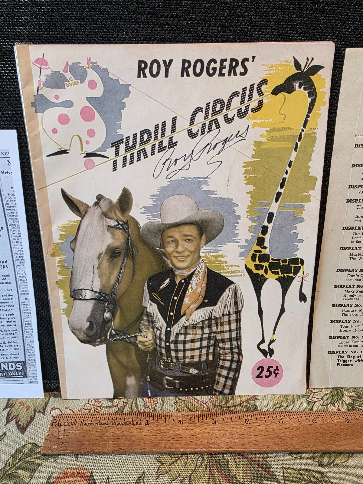Roy Rogers — Vintage Signed Roy Rogers Thrill Circus Program w Schedule 1940s Coke Ad, image 2