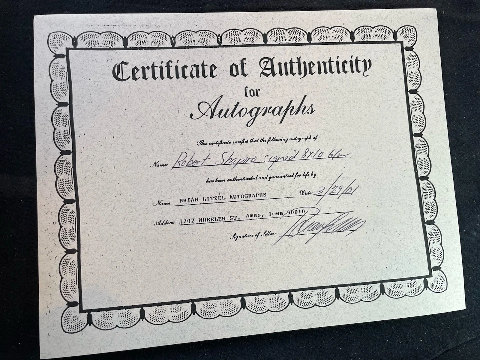 Robert Shapiro — VINTAGE SIGNED 8X10 PHOTO ROBERT SHAPIRO AUTOGRAPH OJ DEFENSE LAWYER COA & FRAME, изображение 4