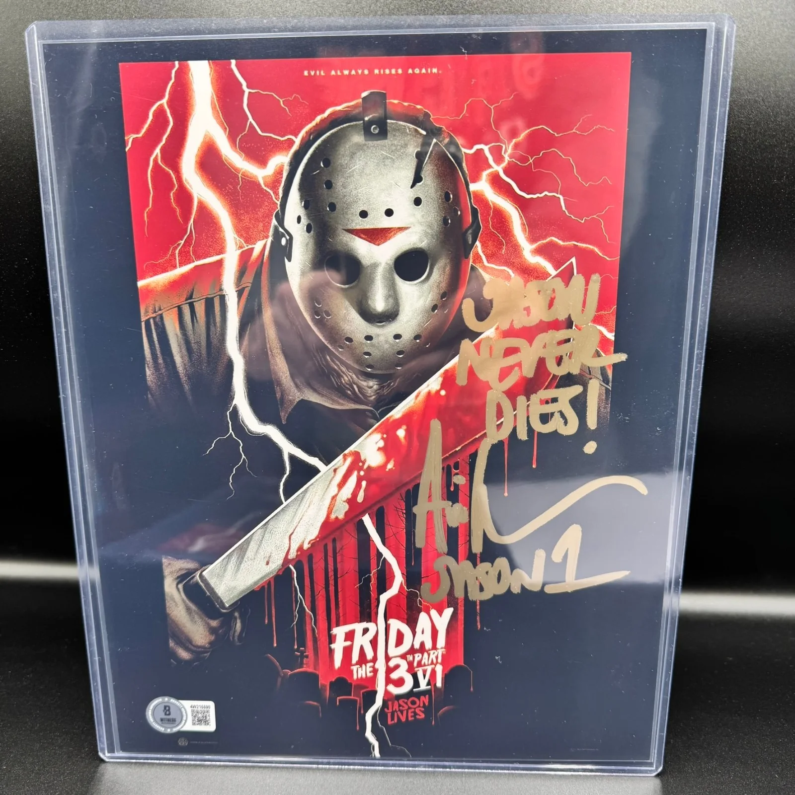 Ari Lehman — Ari Lehman Jason Voorhees Signed Friday The 13th 8x10 Photo - Beckett Witnessed, изображение 2