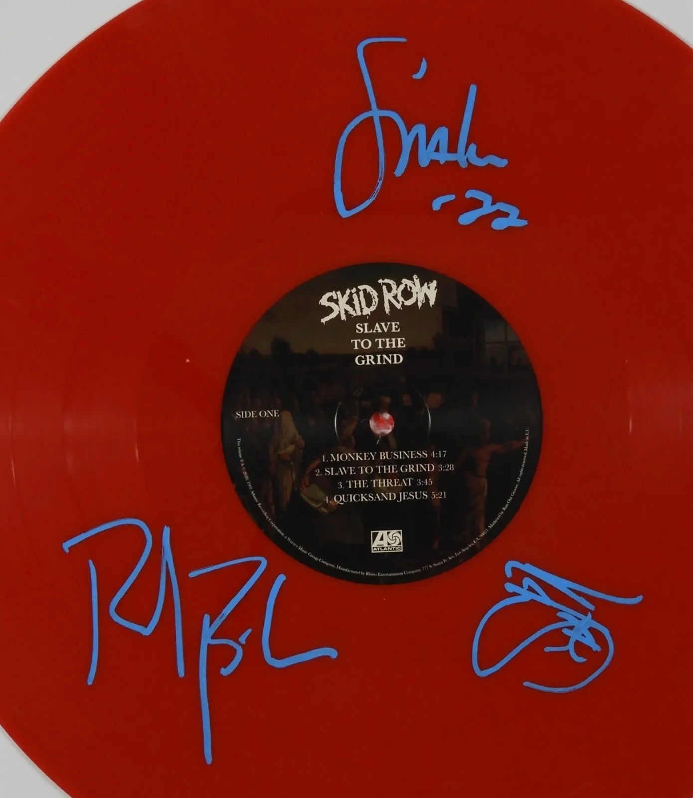 Skid Row JSA Signed Autograph Record Vinyl Slave To The Grind, image 2