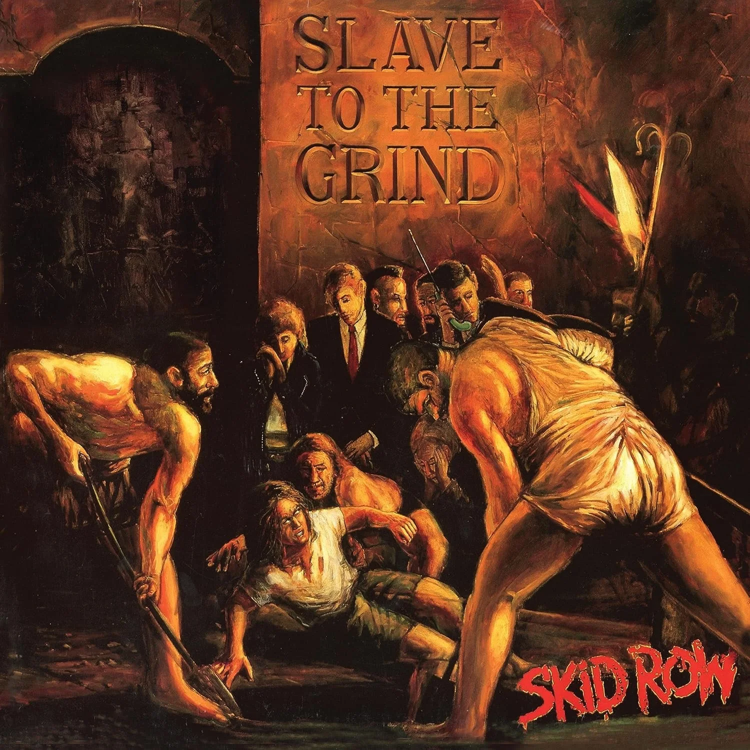 Skid Row JSA Signed Autograph Record Vinyl Slave To The Grind, image 4