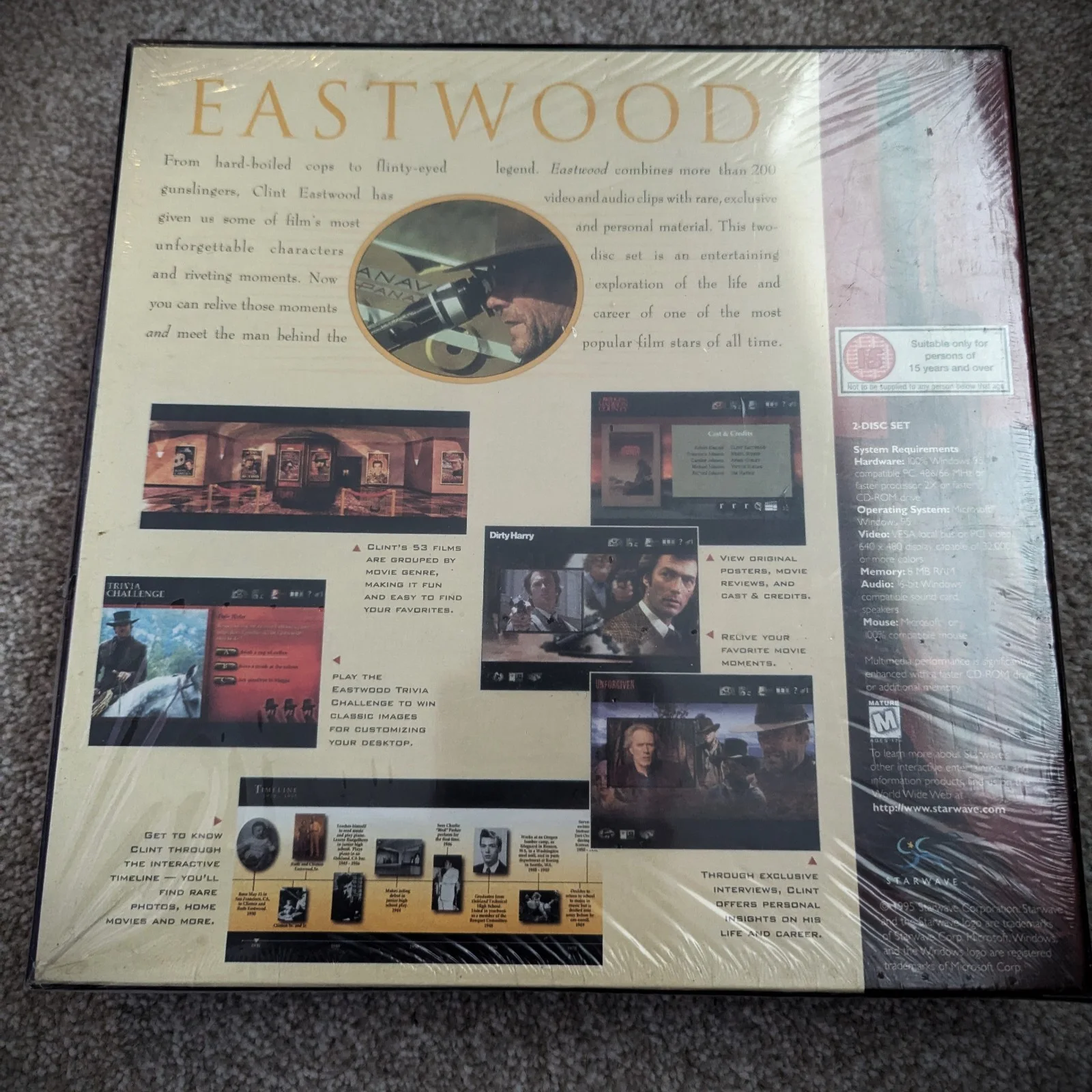 Clint Eastwood CD Set with Booklet Starwave 1995 Windows Compatible, image 2