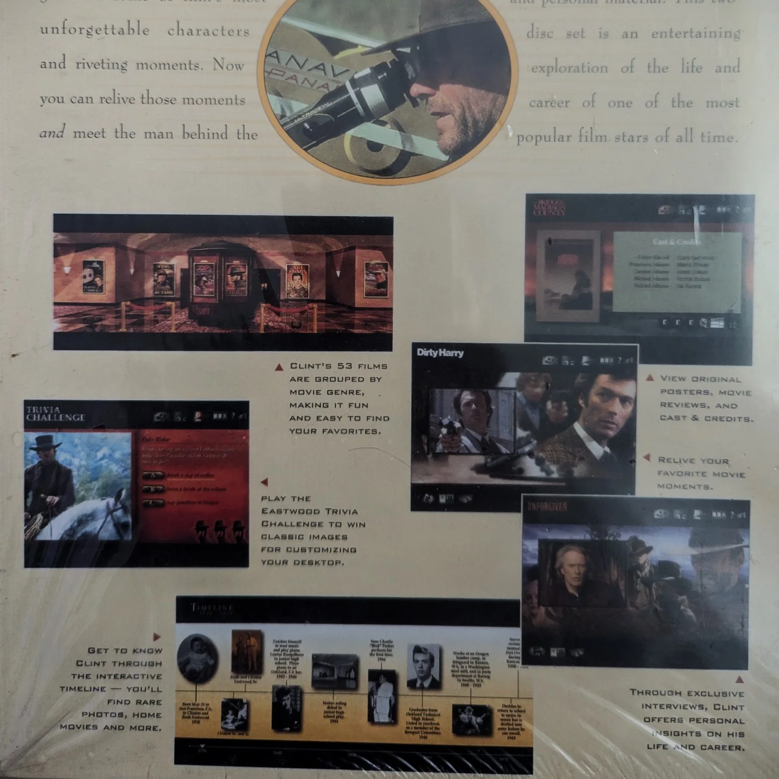 Clint Eastwood CD Set with Booklet Starwave 1995 Windows Compatible, image 3