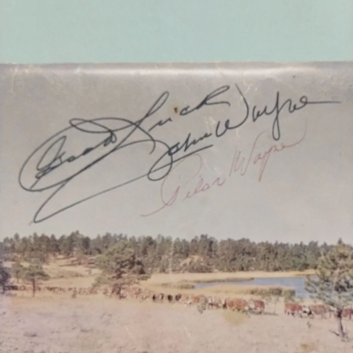 John Wayne — SIGNED JOHN WAYNE 26 Bar Auction - Pilar, Patrick,Michael Autographed 1968 RARE, image 5