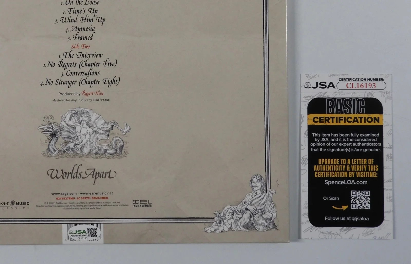 Saga JSA Signed Autograph Album Record Vinyl Michael Sadler Ian Chrichton +, изображение 3