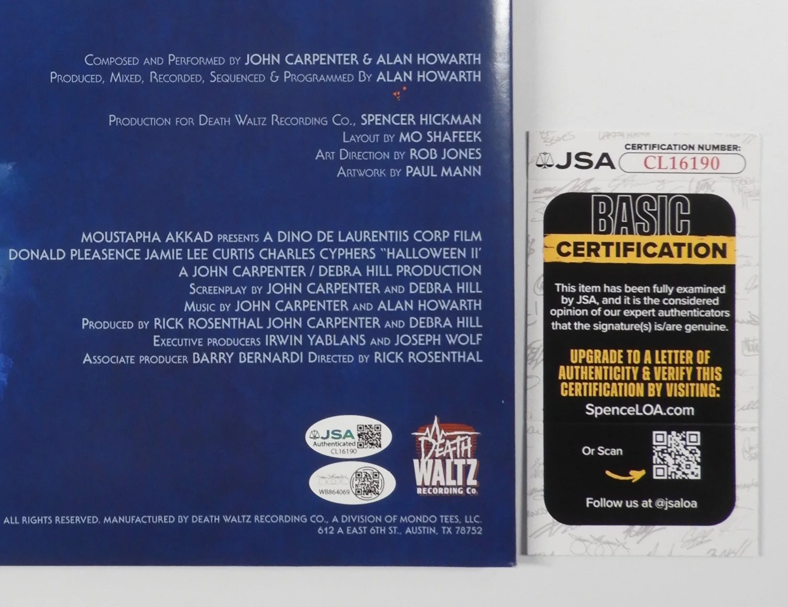 Halloween II JSA Signed Autograph Album Vinyl Mondo Soundtrack John Carpenter +, изображение 4