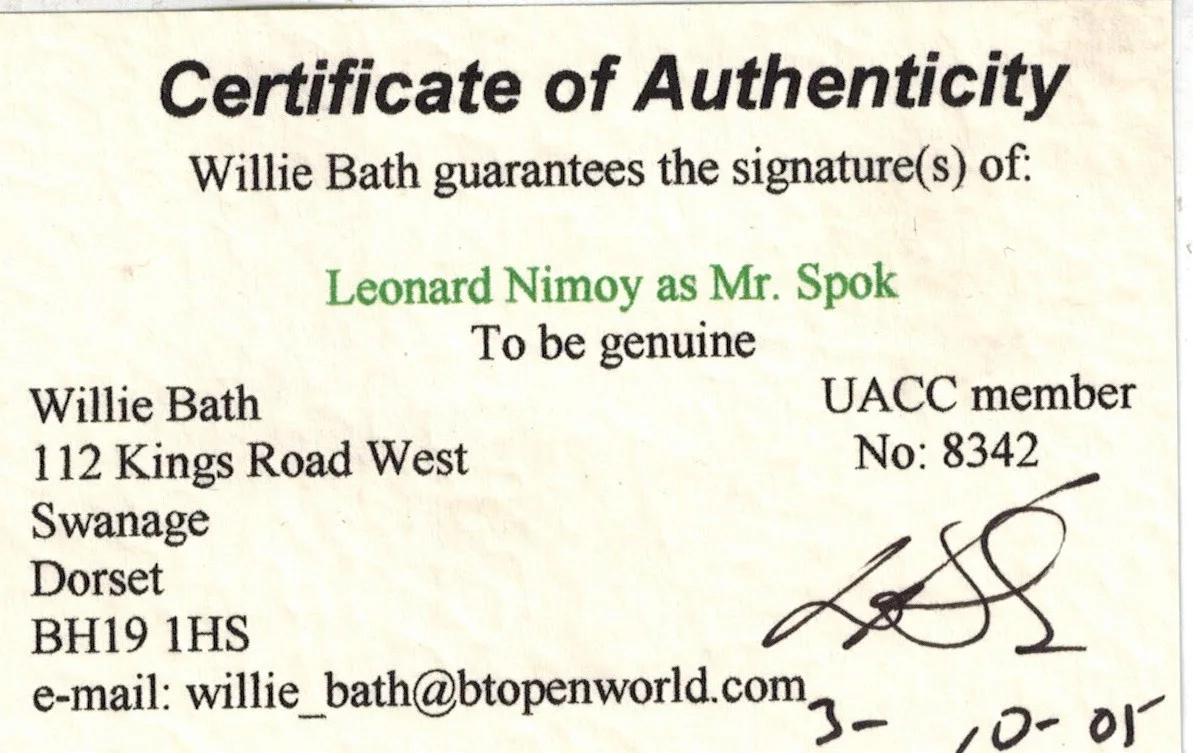 STAR TREK - LEONARD NIMOY - SIGNED - 8X10 PHOTO - MINT - COA, изображение 3