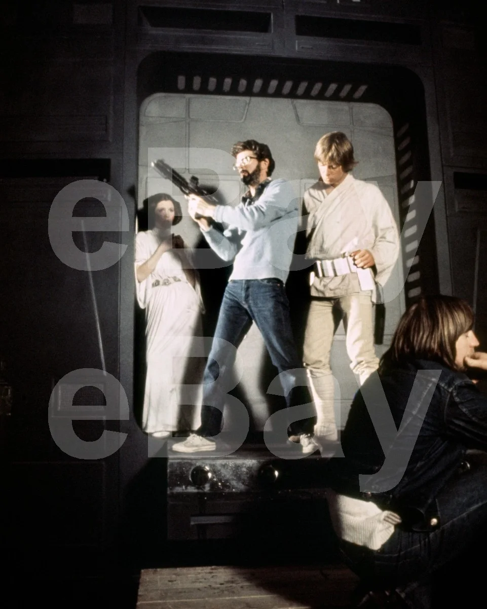 Star Wars (1977) Carrie Fisher, George Lucas, Mark Hamill 16x12 Photo Poster, изображение 4