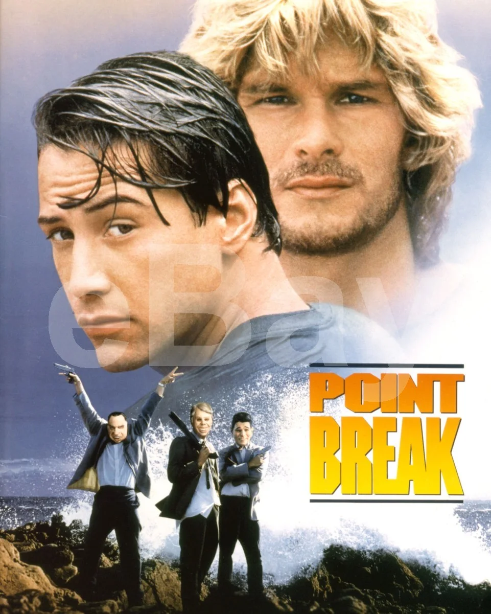 Point Break (1991) Keanu Reeves, Patrick Swayze Artwork Poster Print 16x12 Photo, image 4