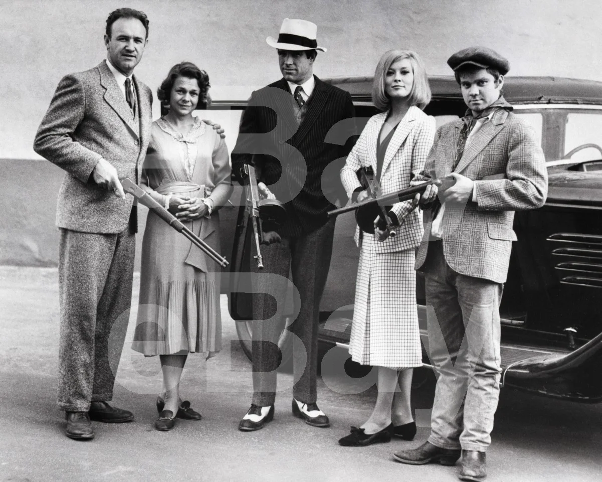 Bonnie and Clyde (1967) Gene Hackman, Warren Beatty, Faye Dunaway 16x12 Photo, изображение 4