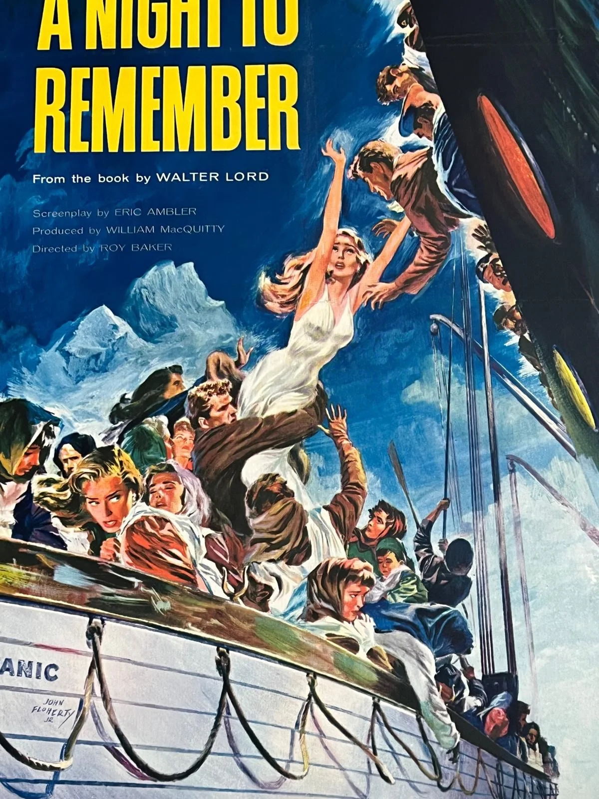 A Night To Remember Original US One Sheet Film Poster LINEN BACKED 1959 27x41, изображение 2