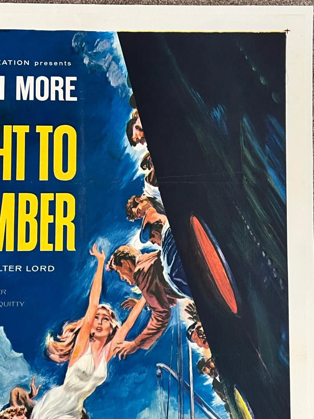 A Night To Remember Original US One Sheet Film Poster LINEN BACKED 1959 27x41, изображение 3