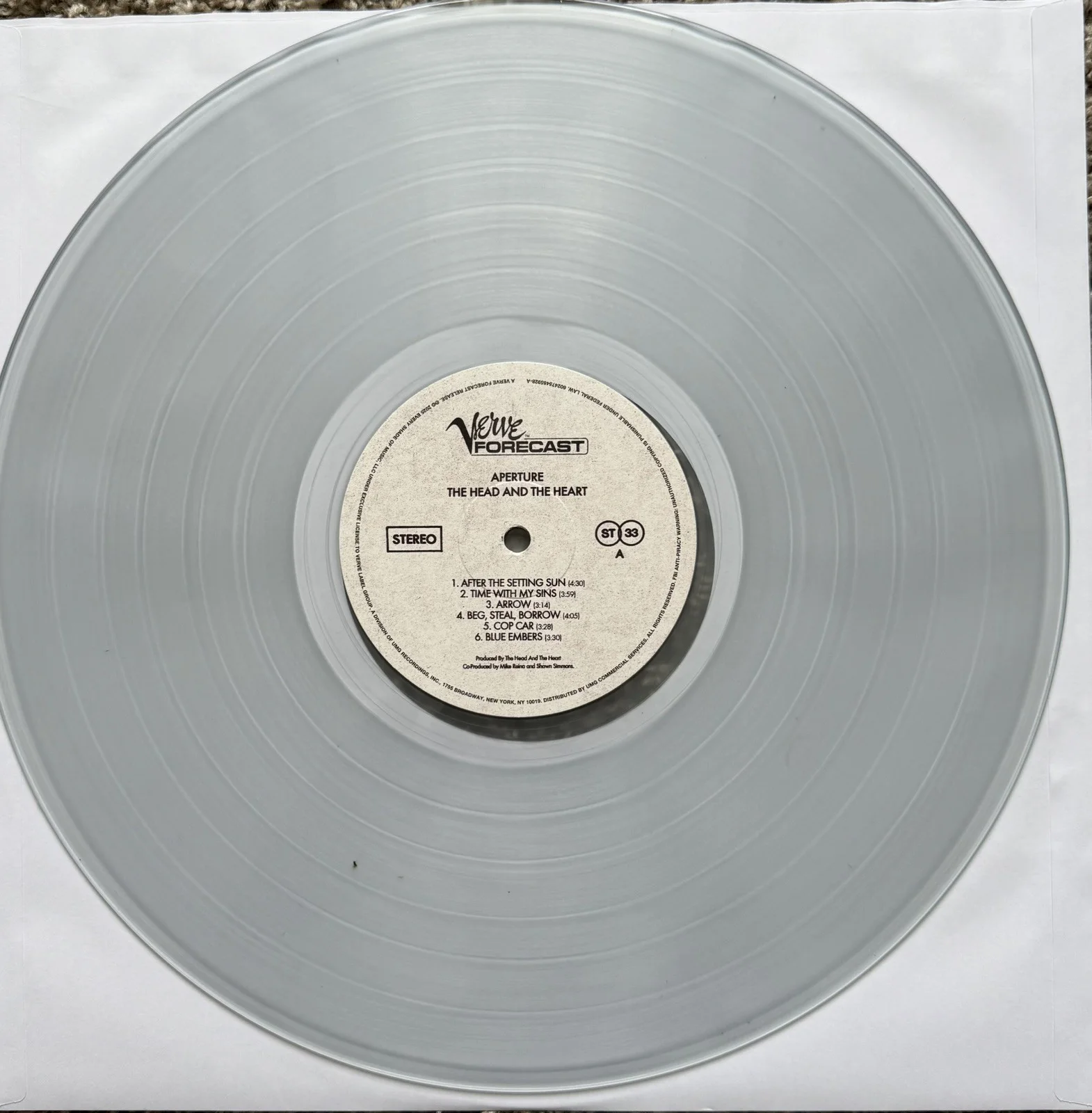 The Head In The Heart Signed Aperture Vinyl Record LP *ON COVER*, image 3
