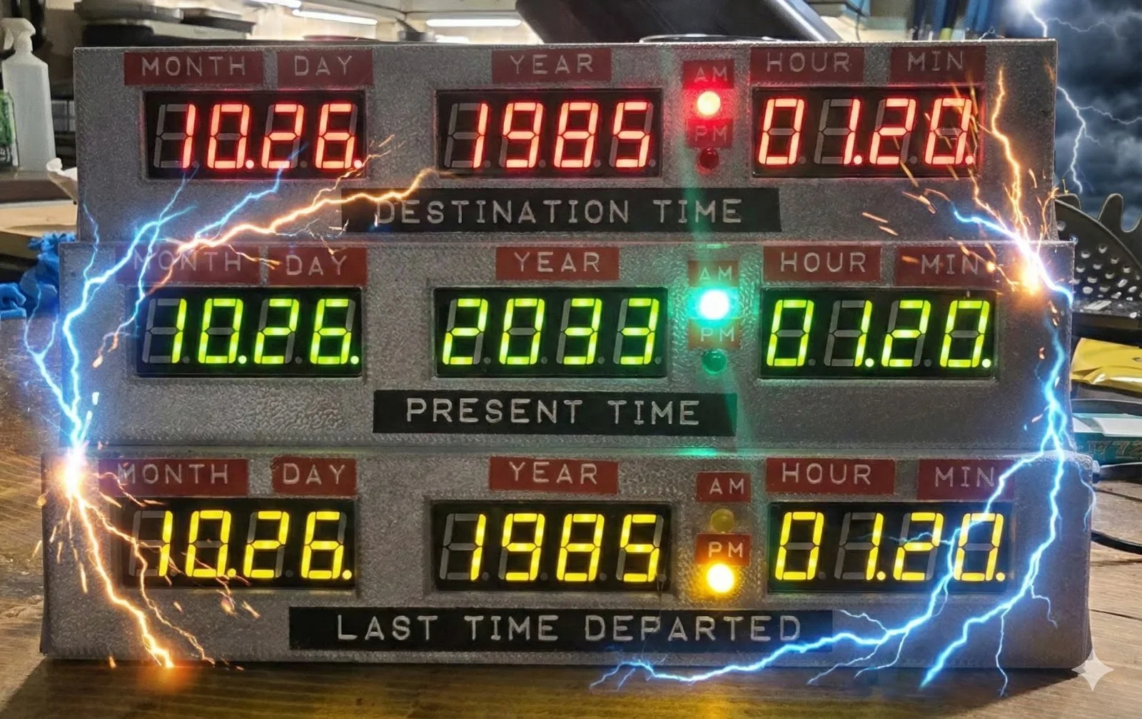 Back to the Future Time Circuit Clock V2 | WiFi / Standalone Smart Clock, image 4