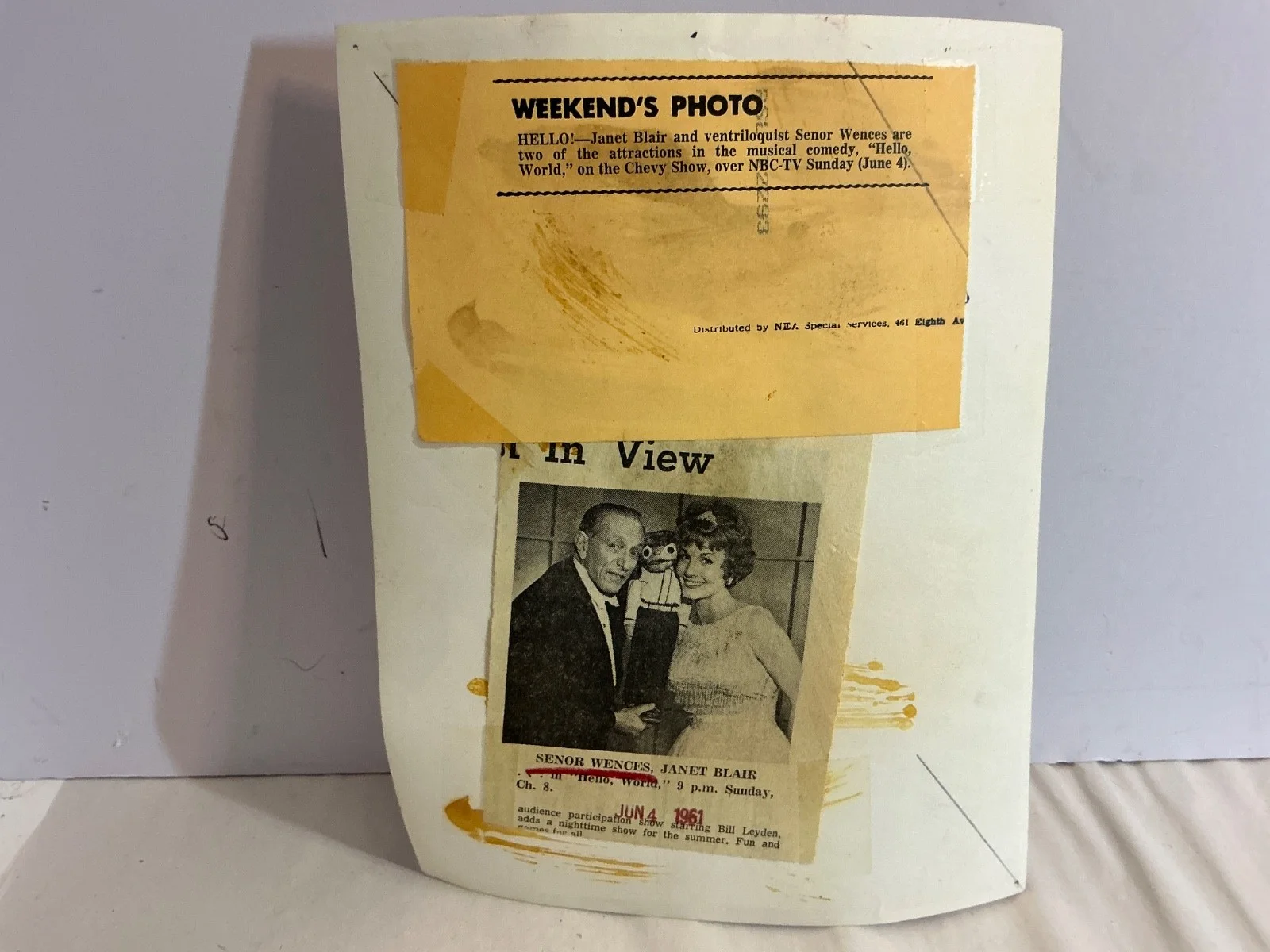 Ventriloquist Senor Wences 8x10 1961, image 2