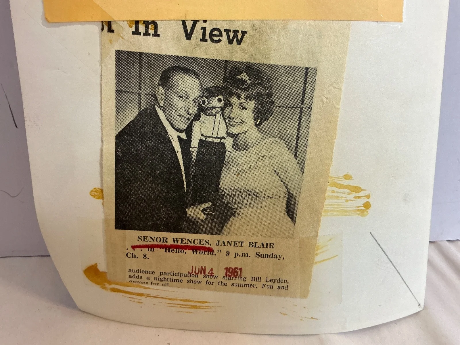 Ventriloquist Senor Wences 8x10 1961, image 4