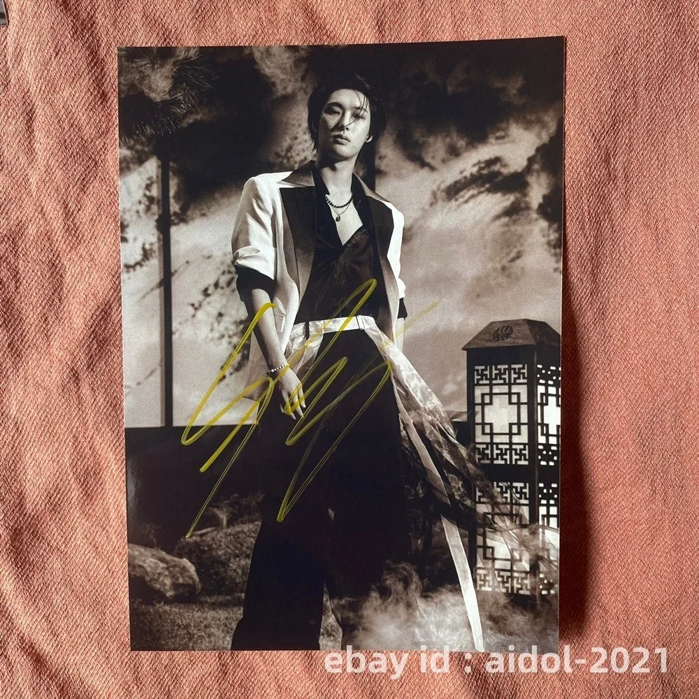 ATEEZ Mingi Autographed Photo Golden Hour Part4 5*7 K-POP Collection 2026, изображение 3