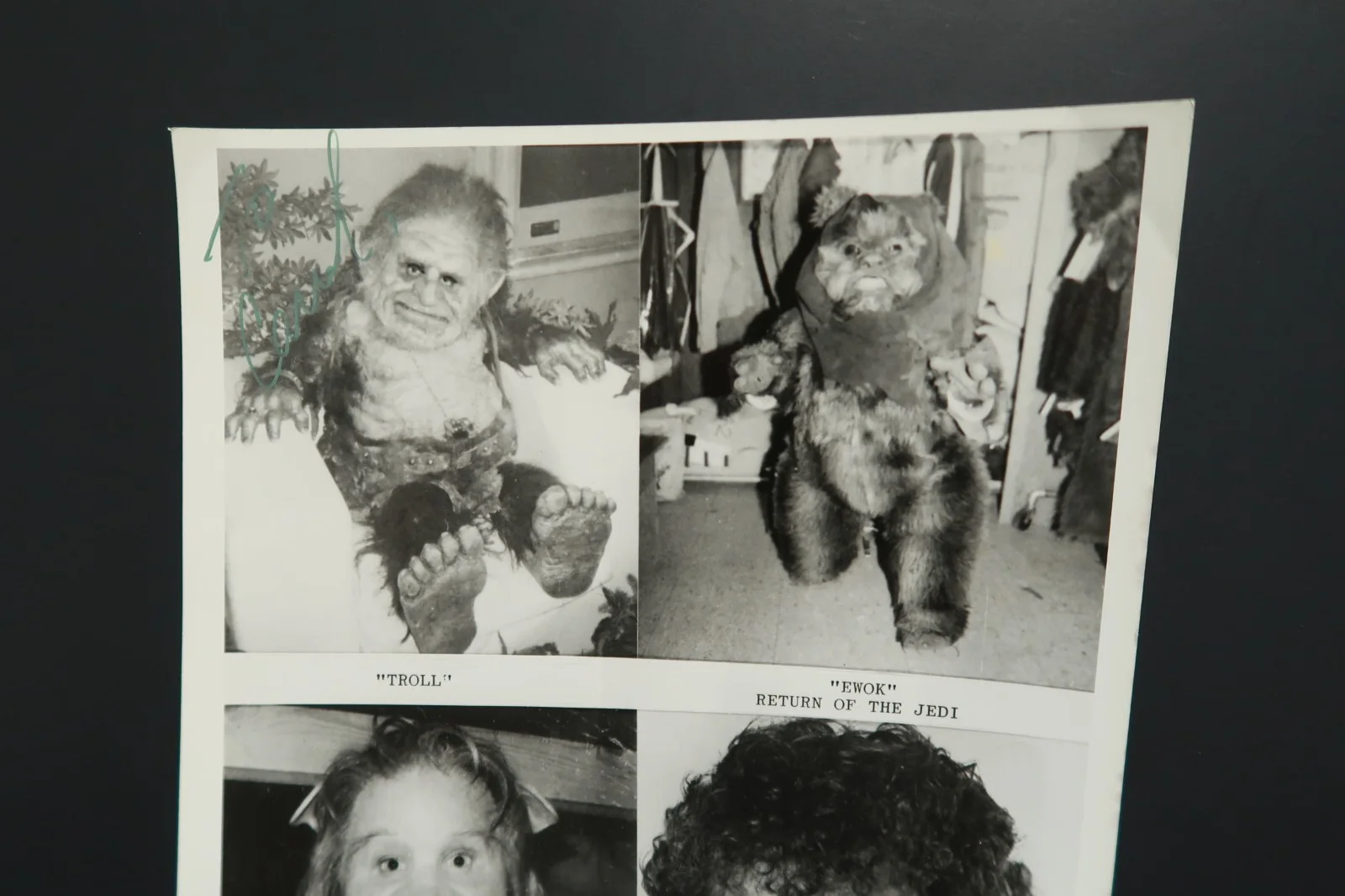 *Singed* Autograph Phil Fandacaro Troll Ewok ROTJ Fuzzbucket Black & White Photo, изображение 2