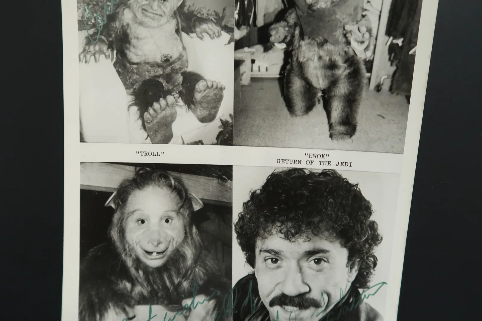 *Singed* Autograph Phil Fandacaro Troll Ewok ROTJ Fuzzbucket Black & White Photo, изображение 3