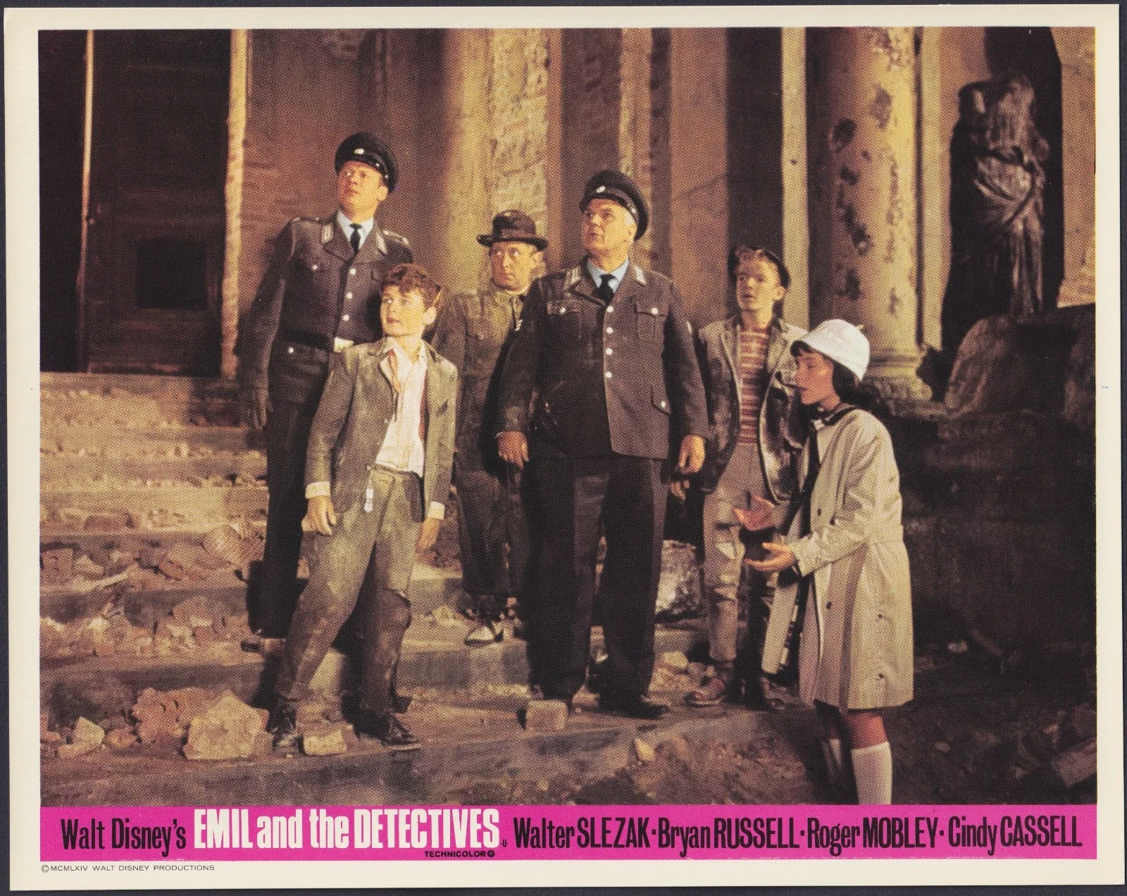 Emil and the Detectives 8x ORIGINAL UK FOH Lobby Cards Walt Disney 1964, изображение 2