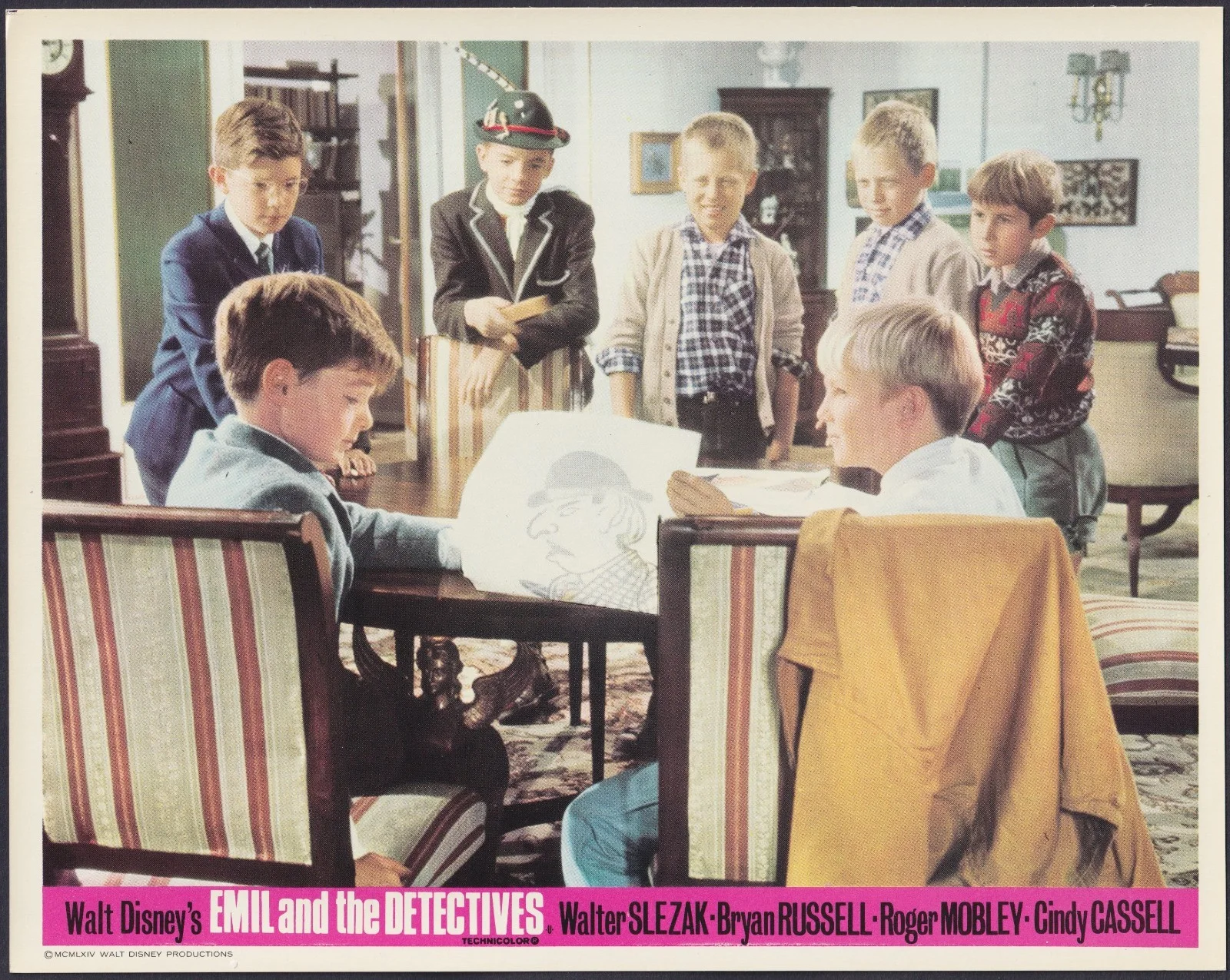 Emil and the Detectives 8x ORIGINAL UK FOH Lobby Cards Walt Disney 1964, изображение 3