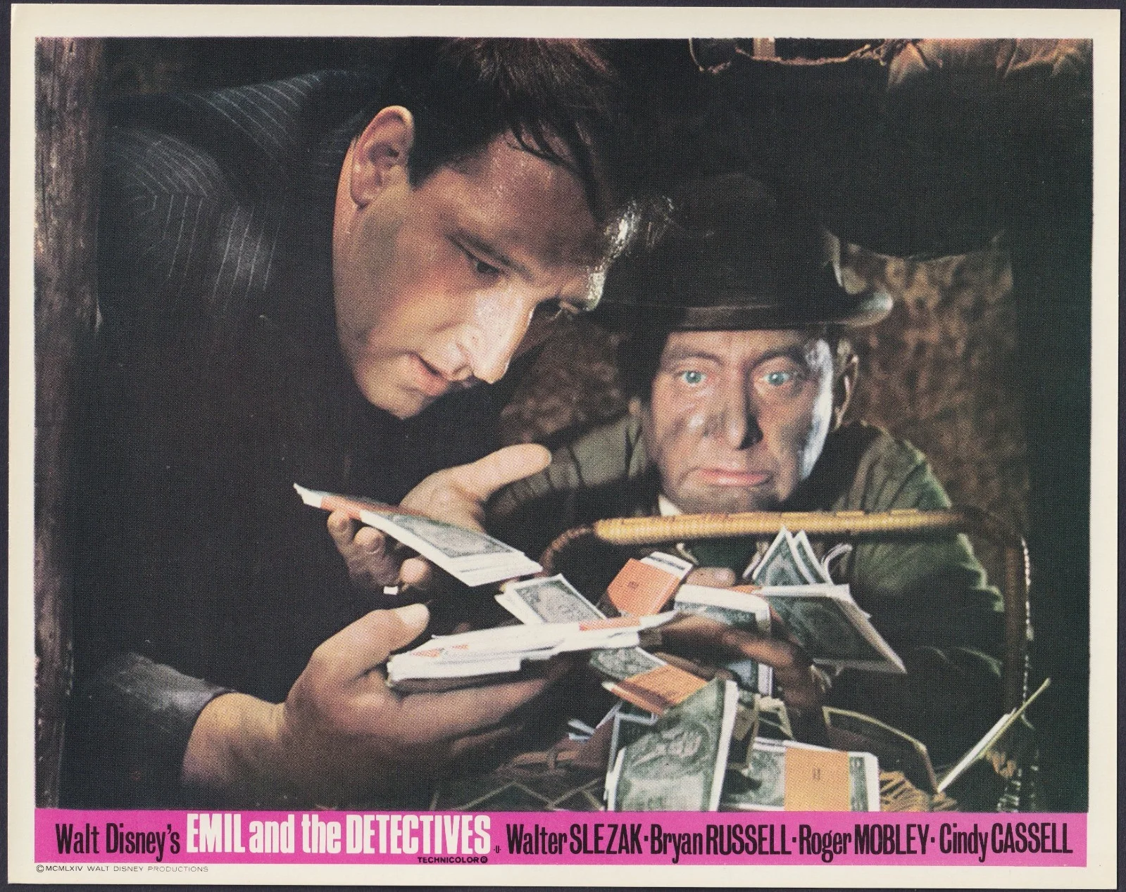 Emil and the Detectives 8x ORIGINAL UK FOH Lobby Cards Walt Disney 1964, изображение 4