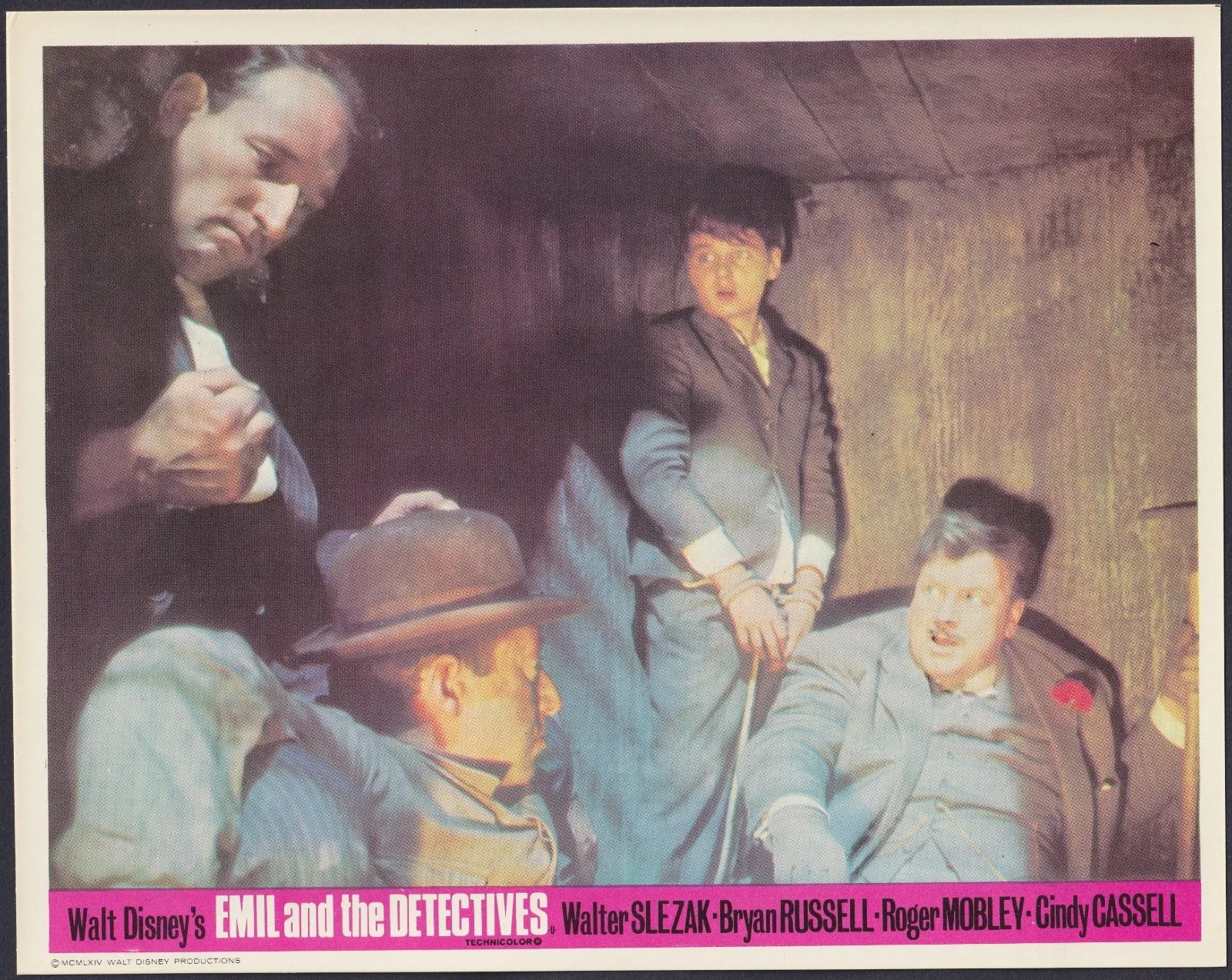 Emil and the Detectives 8x ORIGINAL UK FOH Lobby Cards Walt Disney 1964, изображение 5