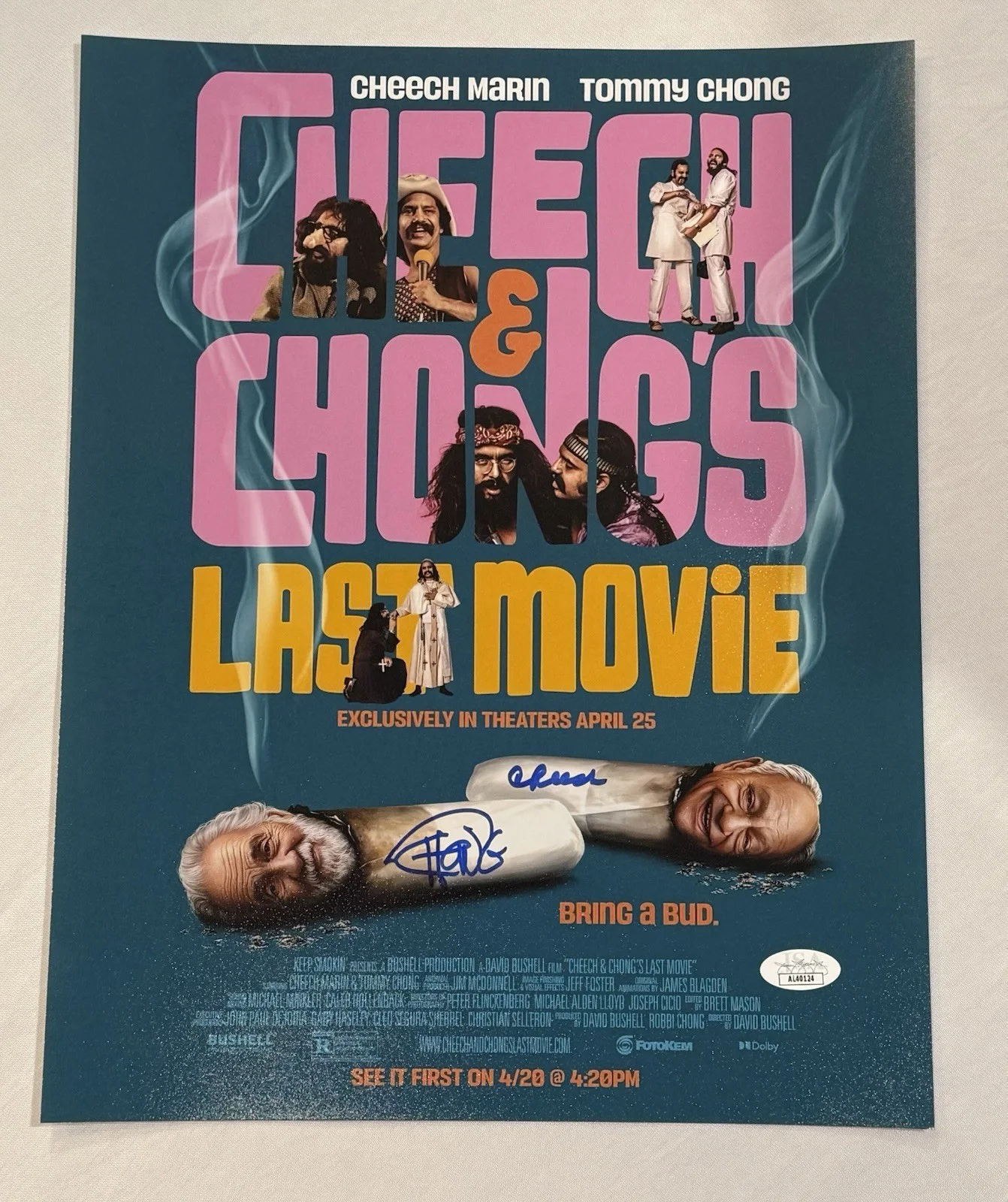 Cheech and Chong — Cheech and Chong Signed Last Movie 11x14 Poster JSA COA
