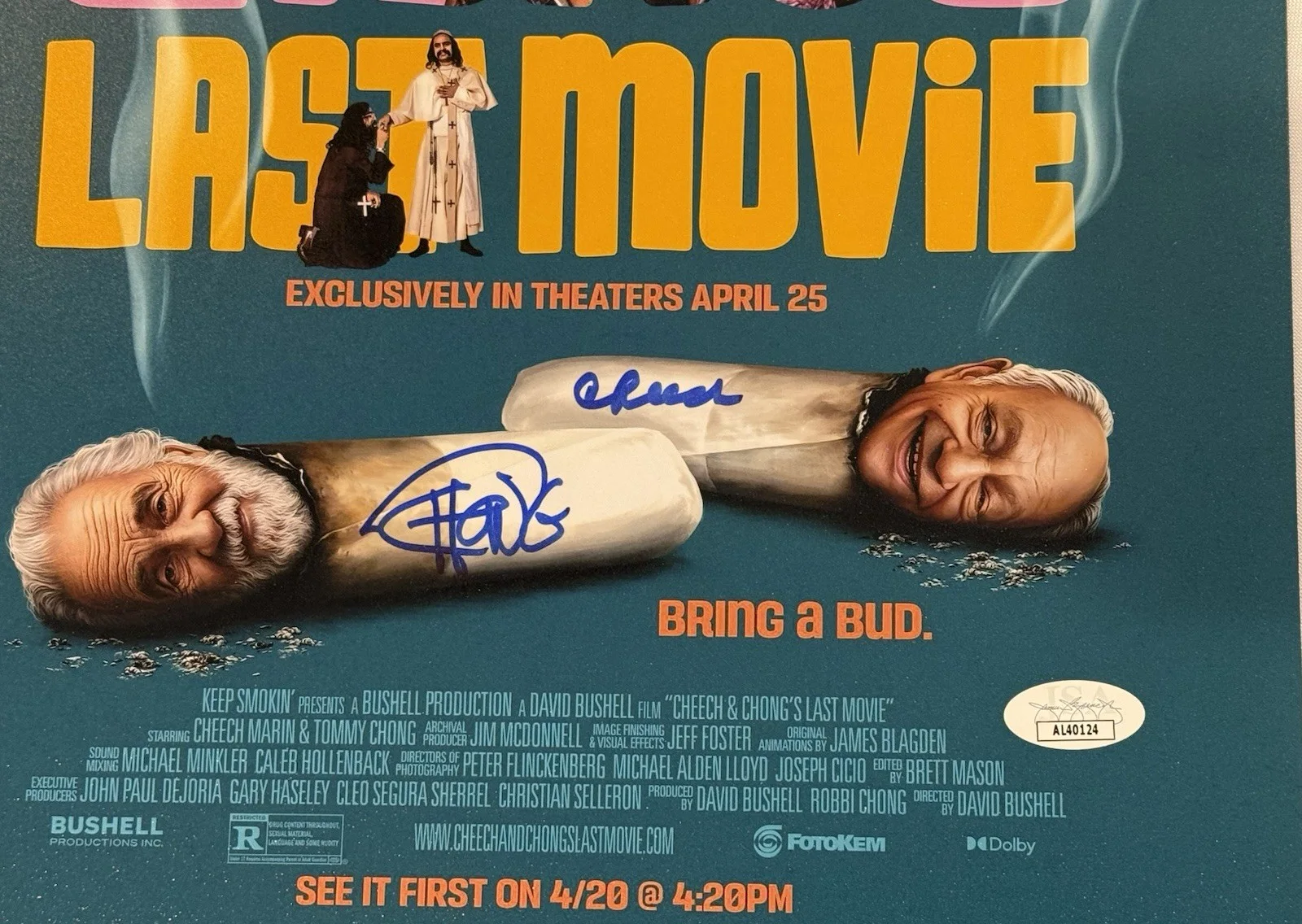Cheech, Chong — Cheech and Chong Signed Last Movie 11x14 Poster JSA COA, изображение 2