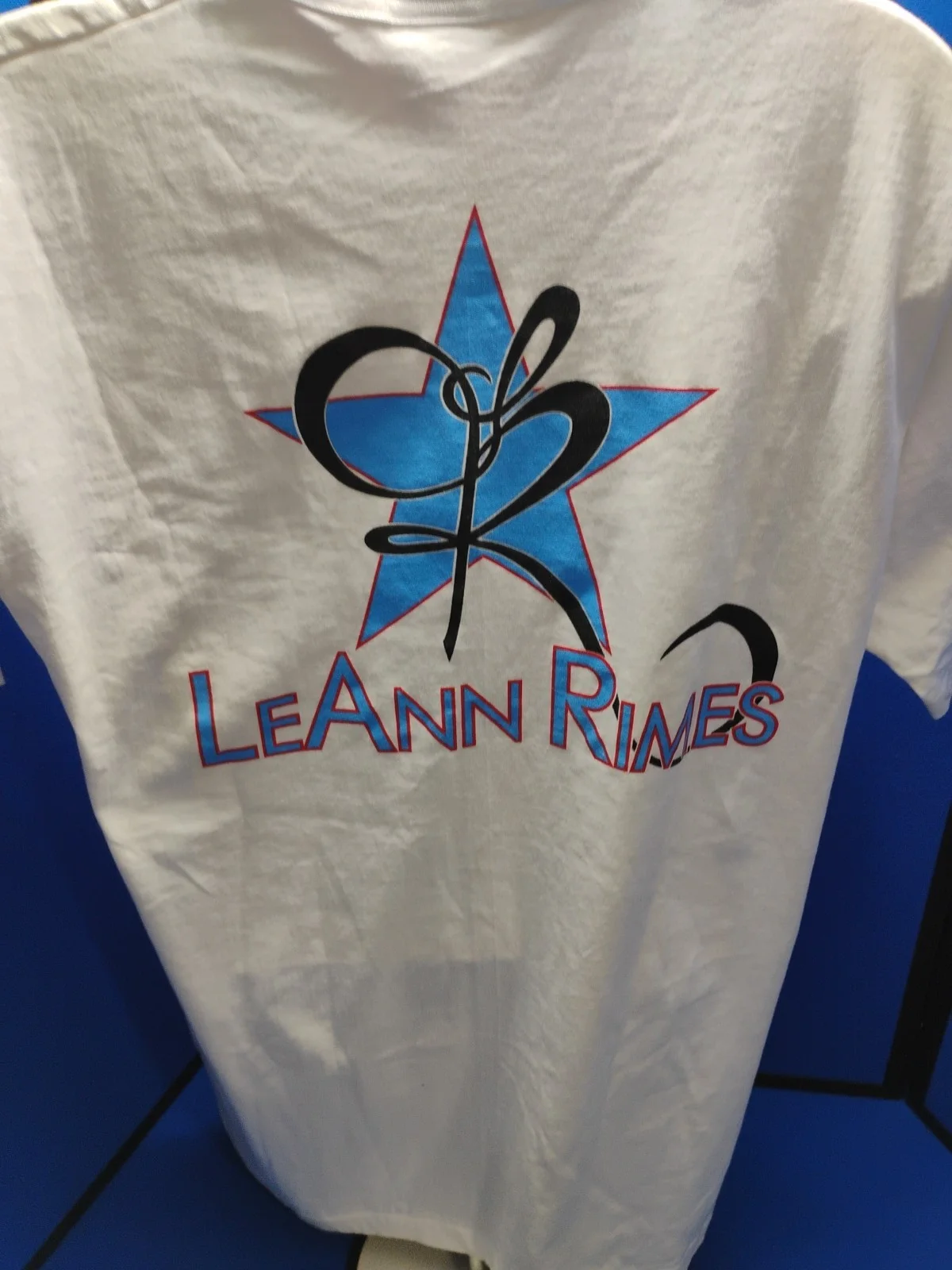 LeAnn Rimes Signed Autographed White Double Sided T-shirt Heavy Cotton Size XL, image 5