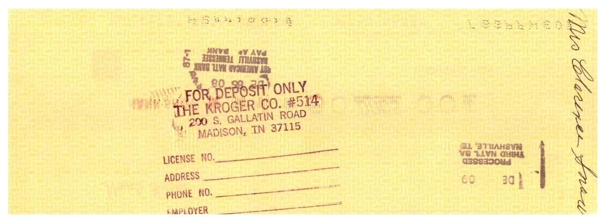 HANK SNOW Signed DOUBLE AUTOGRAPH on BANK CHECK to WIFE MINNIE / Grand Ole Opry, изображение 2