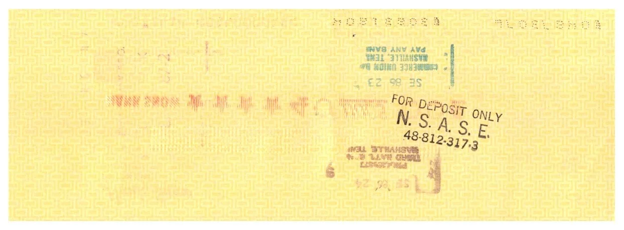 HANK SNOW Signed AUTOGRAPH on BANK CHECK to NASHVILLE SONGWRITERS ASSOC. / Opry, изображение 2