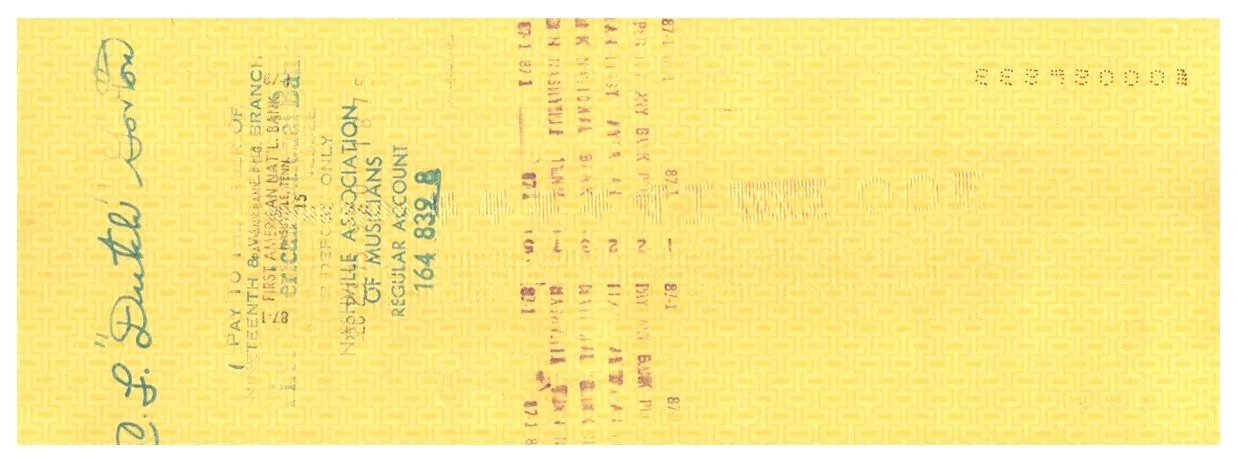 HANK SNOW Signed AUTOGRAPH on BANK CHECK to NASHVILLE MUSIC UNION Grand Ole Opry, изображение 2