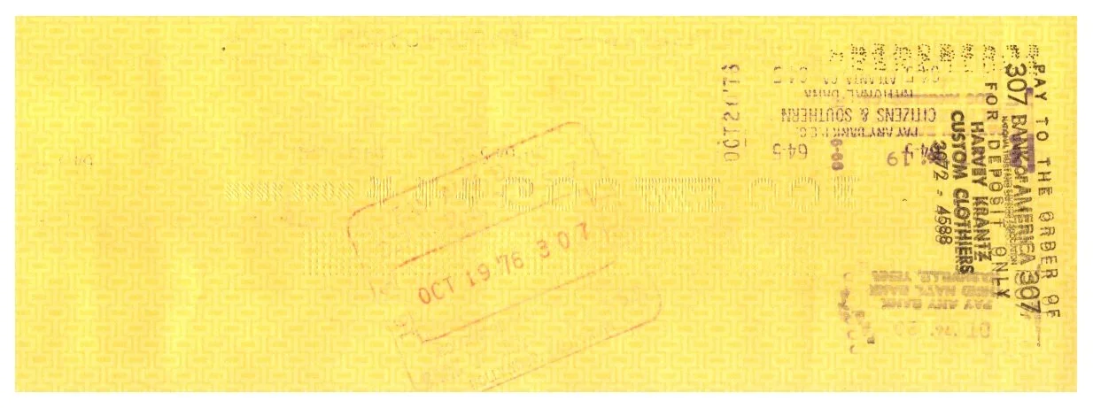 HANK SNOW Signed AUTOGRAPH on PERSONAL BANK CHECK to HARVEY KRANTZ Stage Clothes, изображение 2