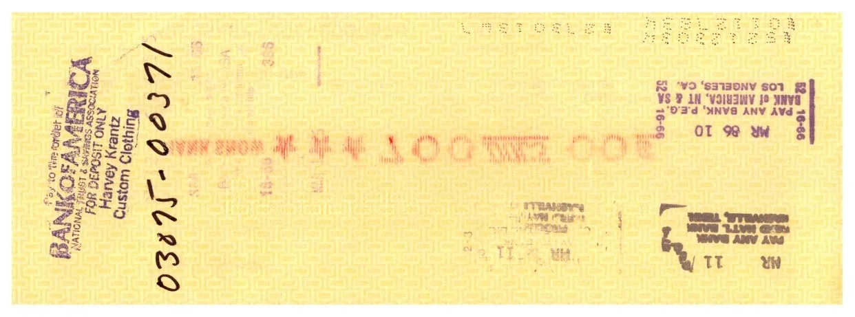 HANK SNOW Signed AUTOGRAPH on PERSONAL BANK CHECK to HARVEY KRANTZ Stage Clothes, изображение 2