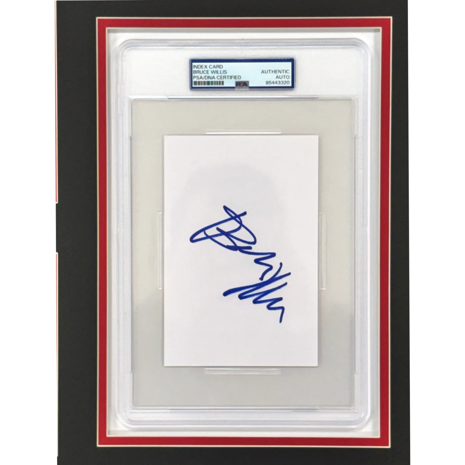 Bruce Willis — Bruce Willis Autographed Die Hard Encapsulated Signed Cut Framed PSA/DNA Photo, image 2