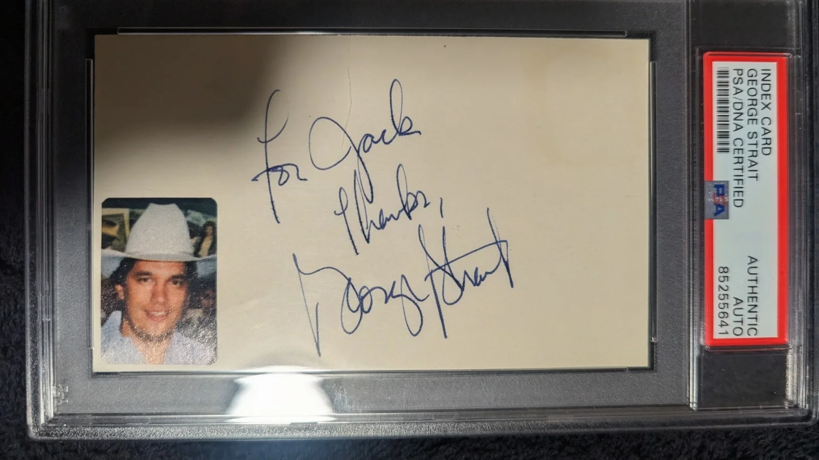 George Strait — George Straight Authentic PSA/DNA Certified Autograph 3x5 Index Card With Pic, изображение 2