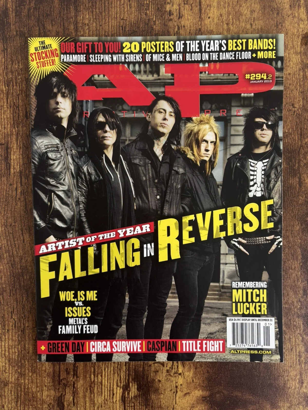 Falling in Reverse Full Band Signed Hat (2012) & AP Magazine Issue #294.2, image 3