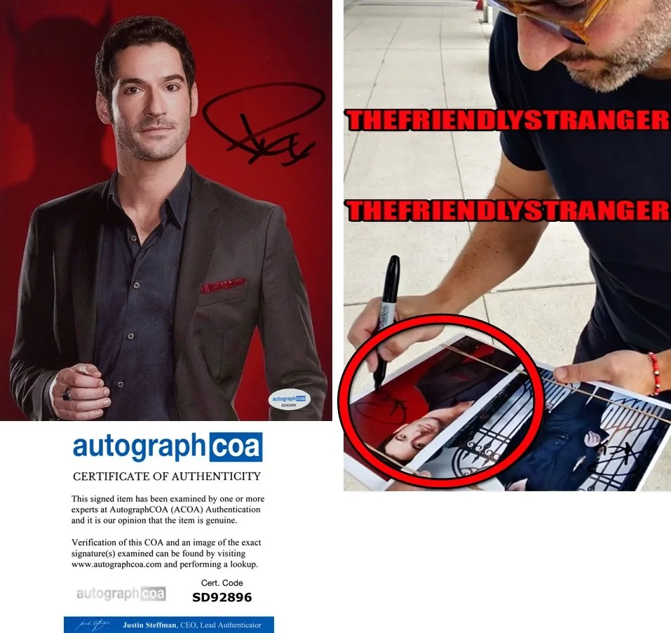 Tom Ellis — Tom Ellis signed "LUCIFER" 8x10 Photo EXACT PROOF e CIA Auto SEXY Hot ACOA COA
