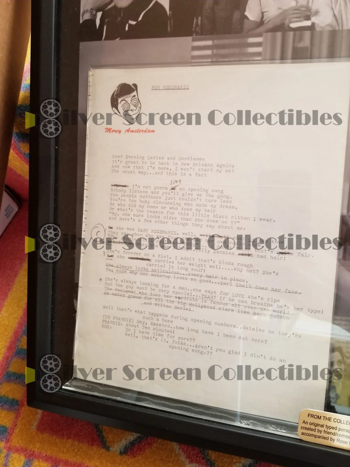 Rose Marie & Morey Amsterdam - Live Appearance Sketch Drafts, image 2